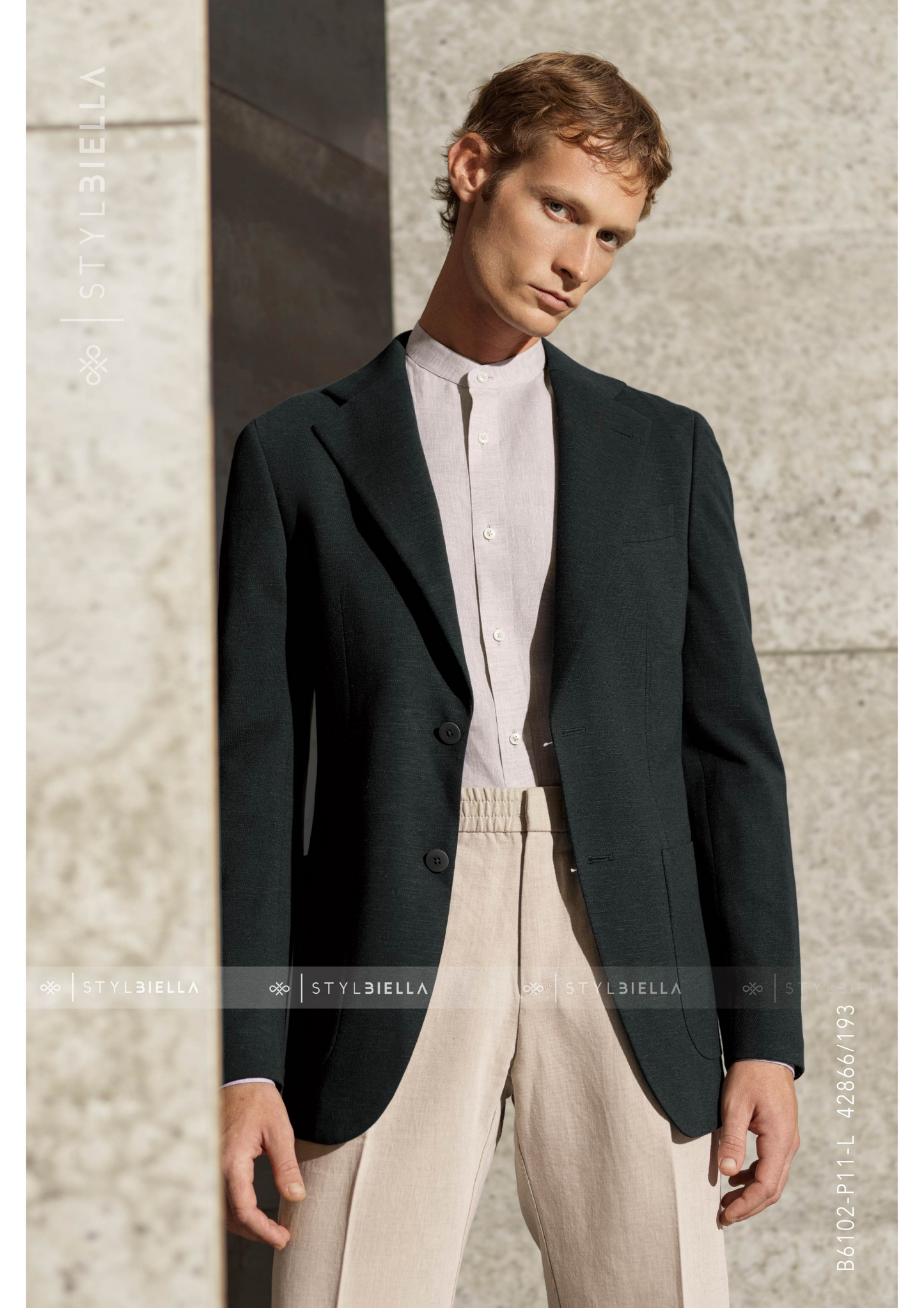 Notch Lapel, Green, Jersey, Expedition, Stylbiella, Jacket Only
