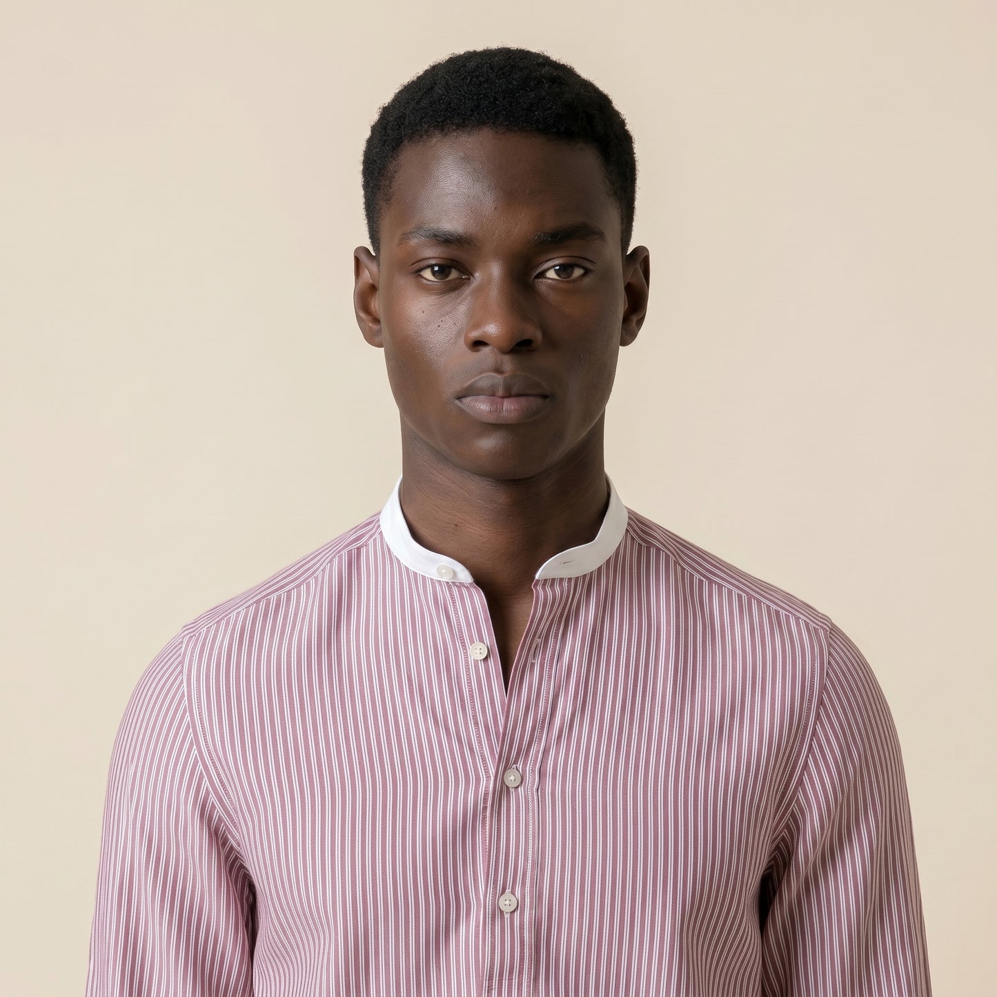 Polo Shirt, Red Stripes, Pure Linen, Ariston