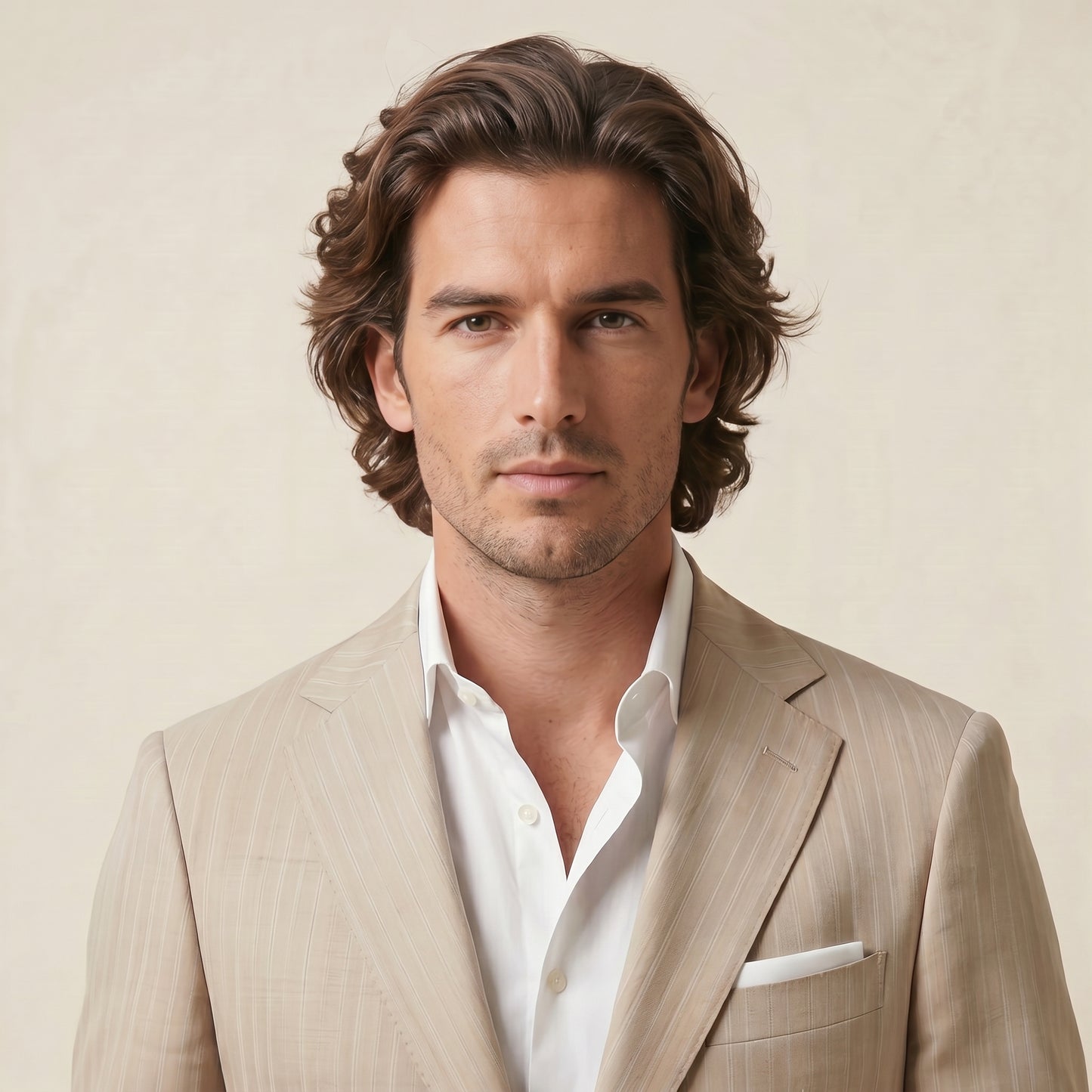 Notch Lapel, 2 pcs Suit, Beige, Pure Wool, Zignone