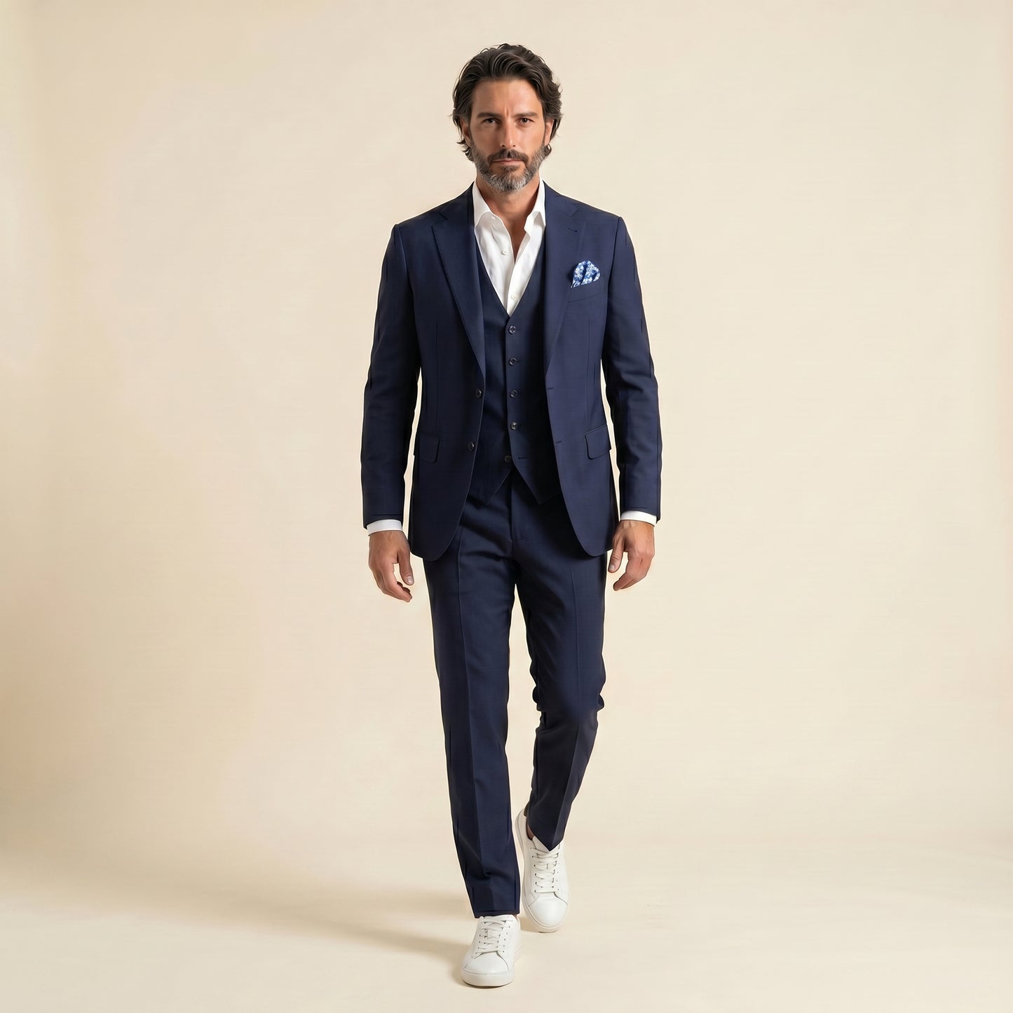 Notch Lapel, 2 pcs Suit, Blue, Wool & Mohair, Zignone