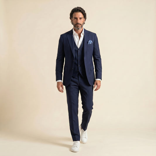 Notch Lapel, 2 pcs Suit, Blue, Wool & Mohair, Zignone