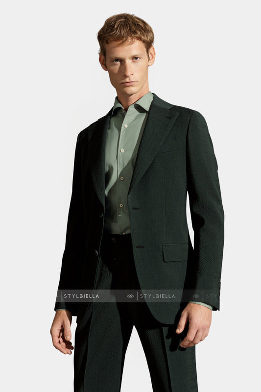 Notch Lapel, Green, Expedition Suit, Stylbiella