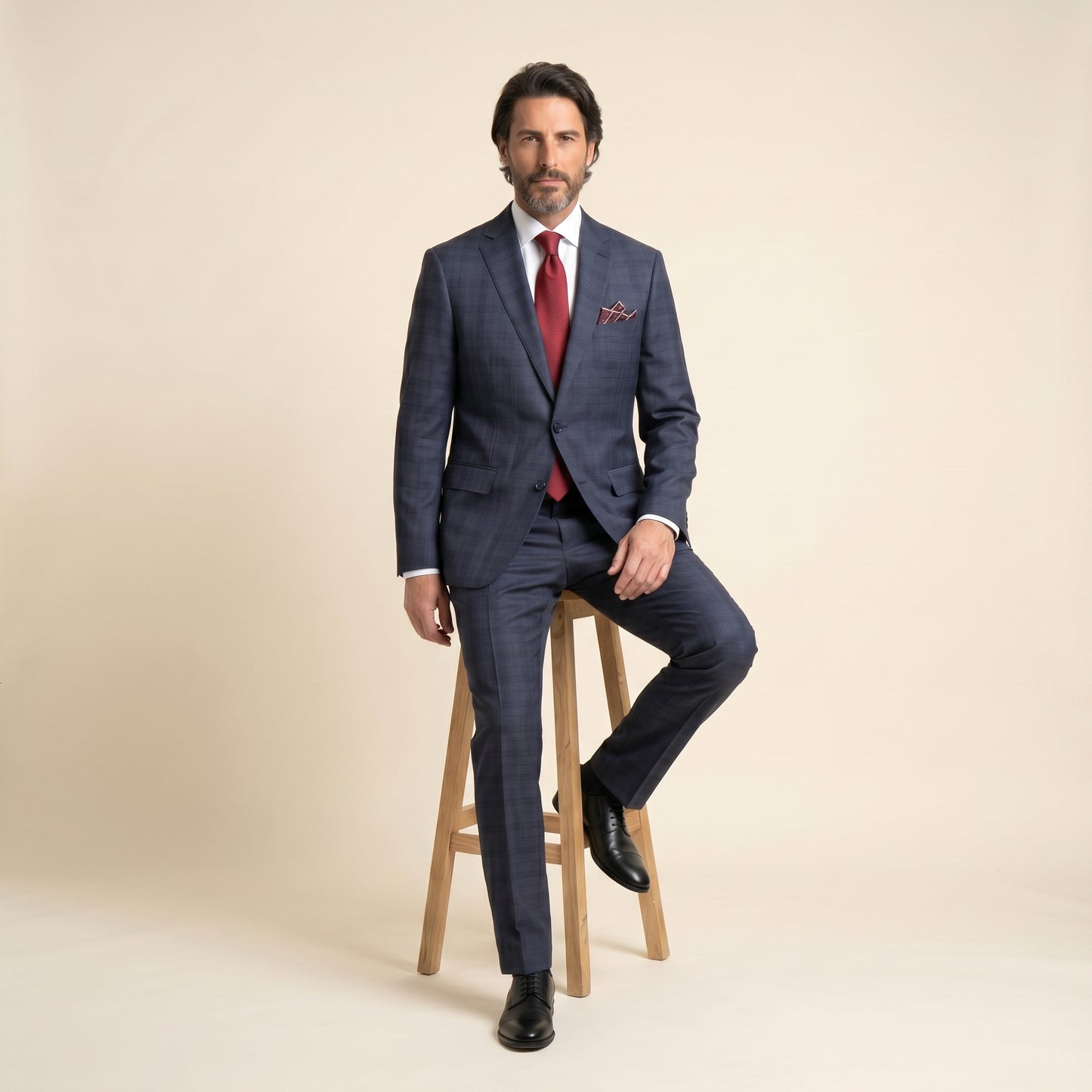 Notch Lapel, 2 pcs Suit, Navy, Pure Wool, 100% Super 170's, Loro Piana