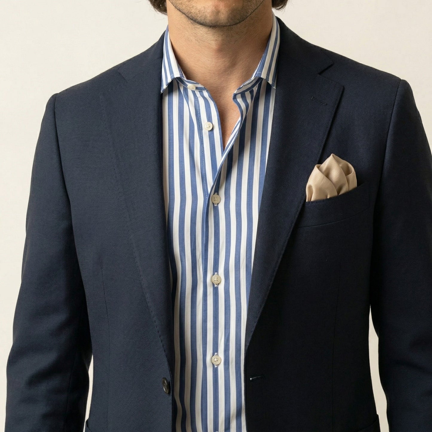 Notch Lapel, Navy, Vitale Barberis, Jacket Only