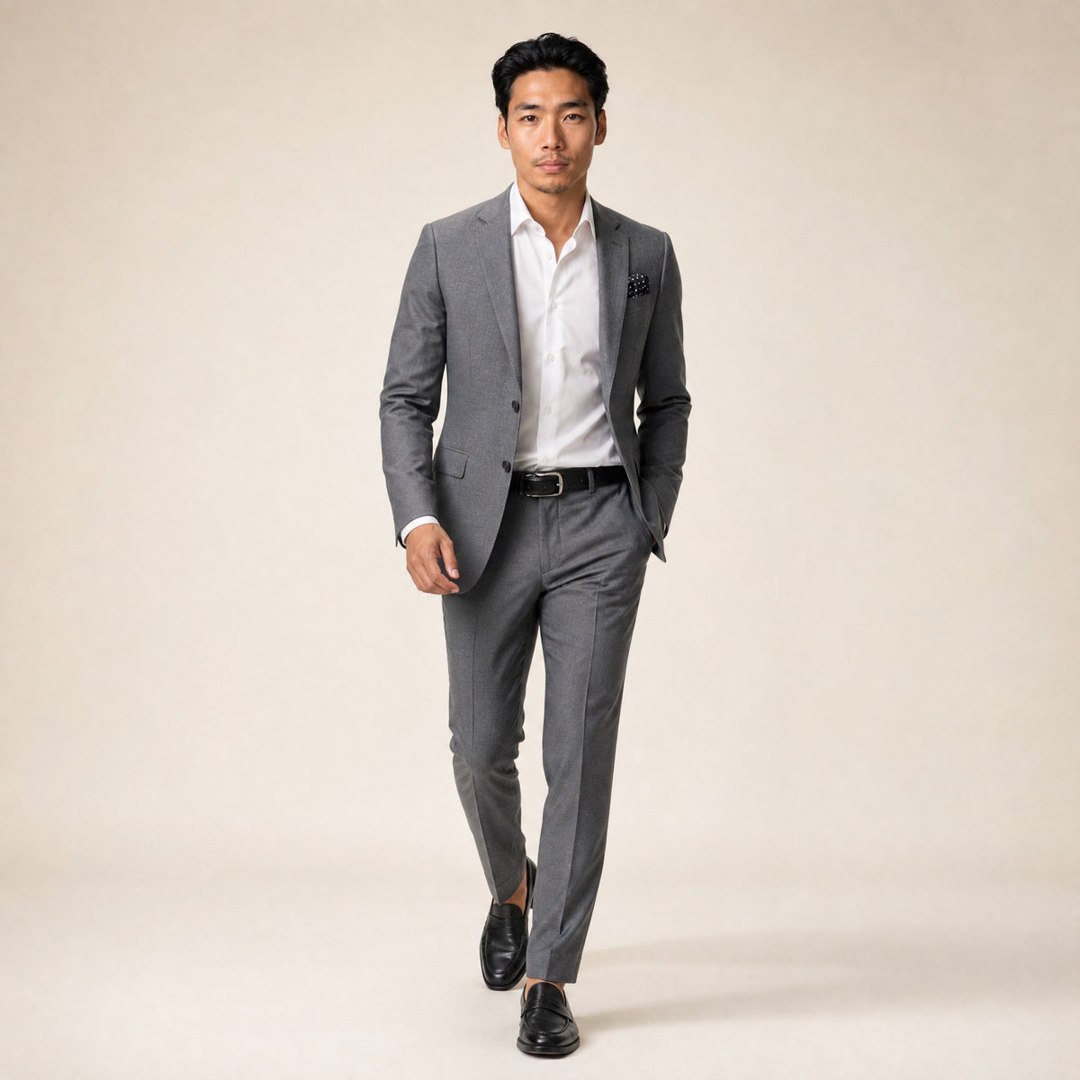 Notch Lapel, 2 pcs Suit, Grey, Pure Wool, Vitale Barberis Super 110's