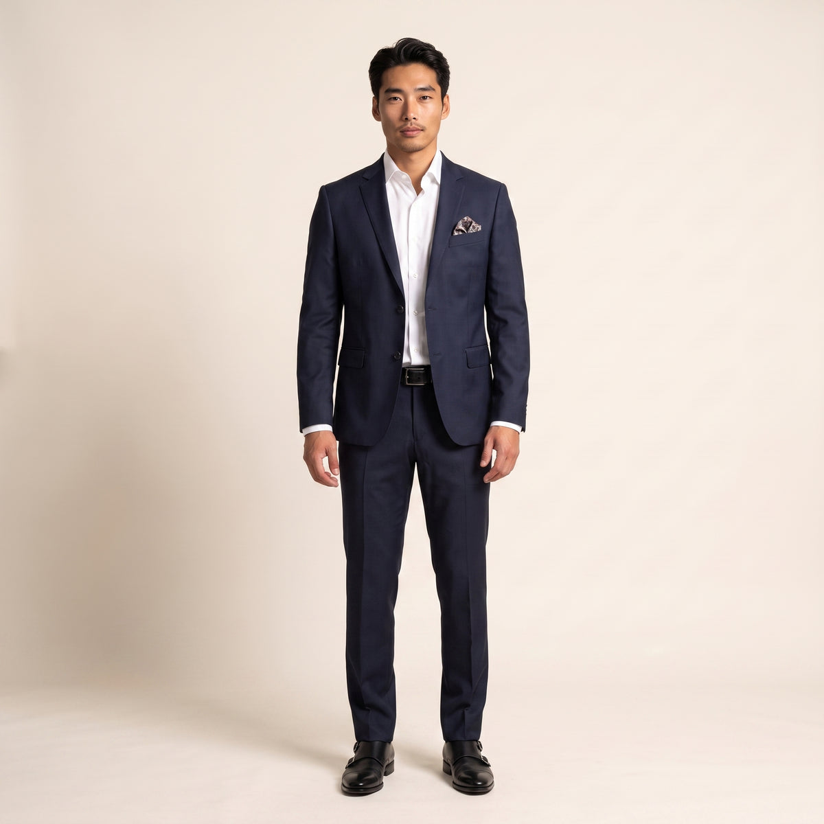 Notch Lapel, 2 pcs Suit, Navy, Pure Wool, Vitale Barberis