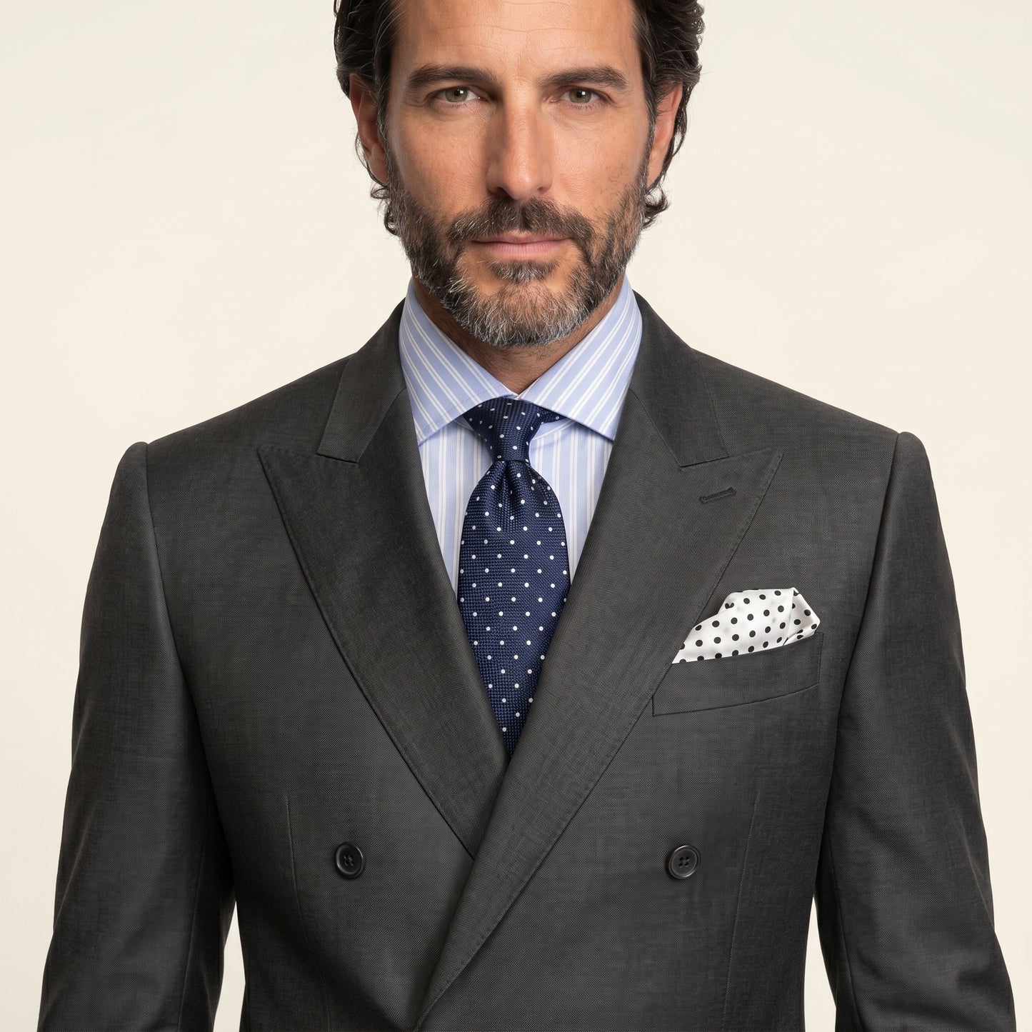 Peak Lapel Double Breasted 6 on 2, Anthracite Suit, Zegna Traveller