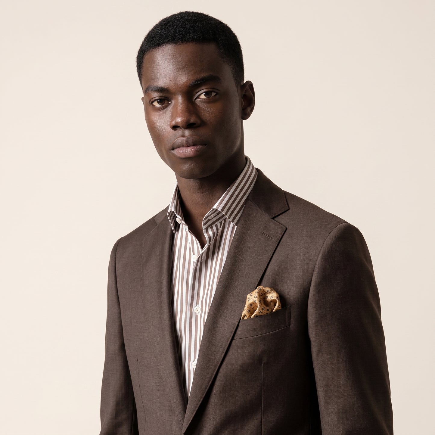Peak Lapel, Brown, 2 pcs Suit, Pure Wool Super 110's, Reda