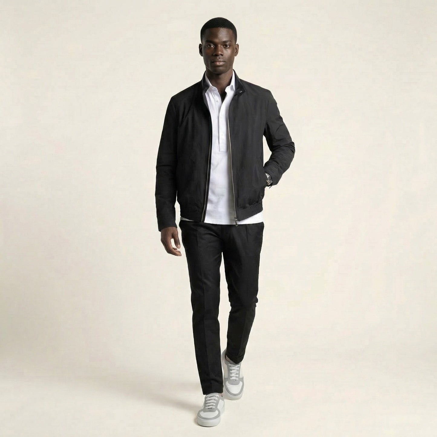 Bomber, Black, Tec Fabric, Loro Piana
