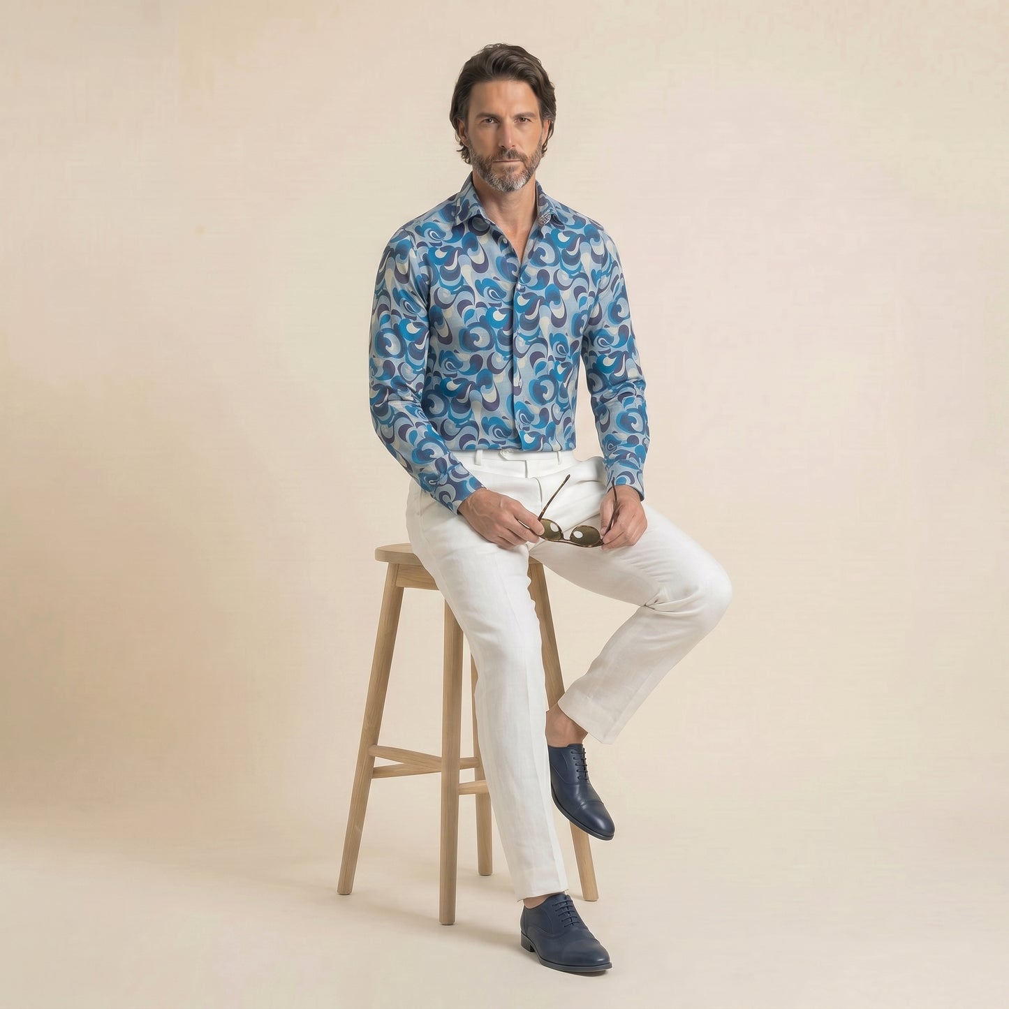 Shirt, Multicolor, Narciso Silk II, Pure Silk, Carnet
