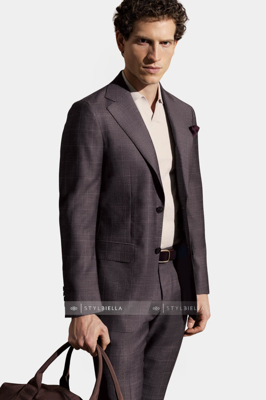 Notch Lapel, Amethyst Check Suit