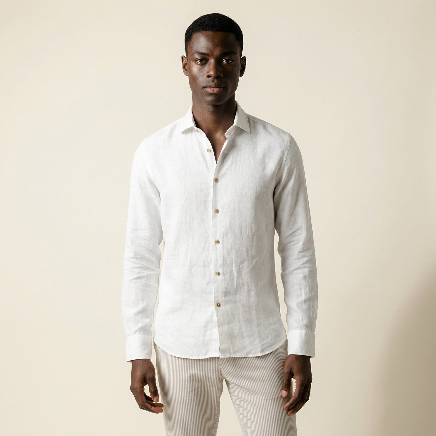 Shirt, White, Pure Linen, Canclini