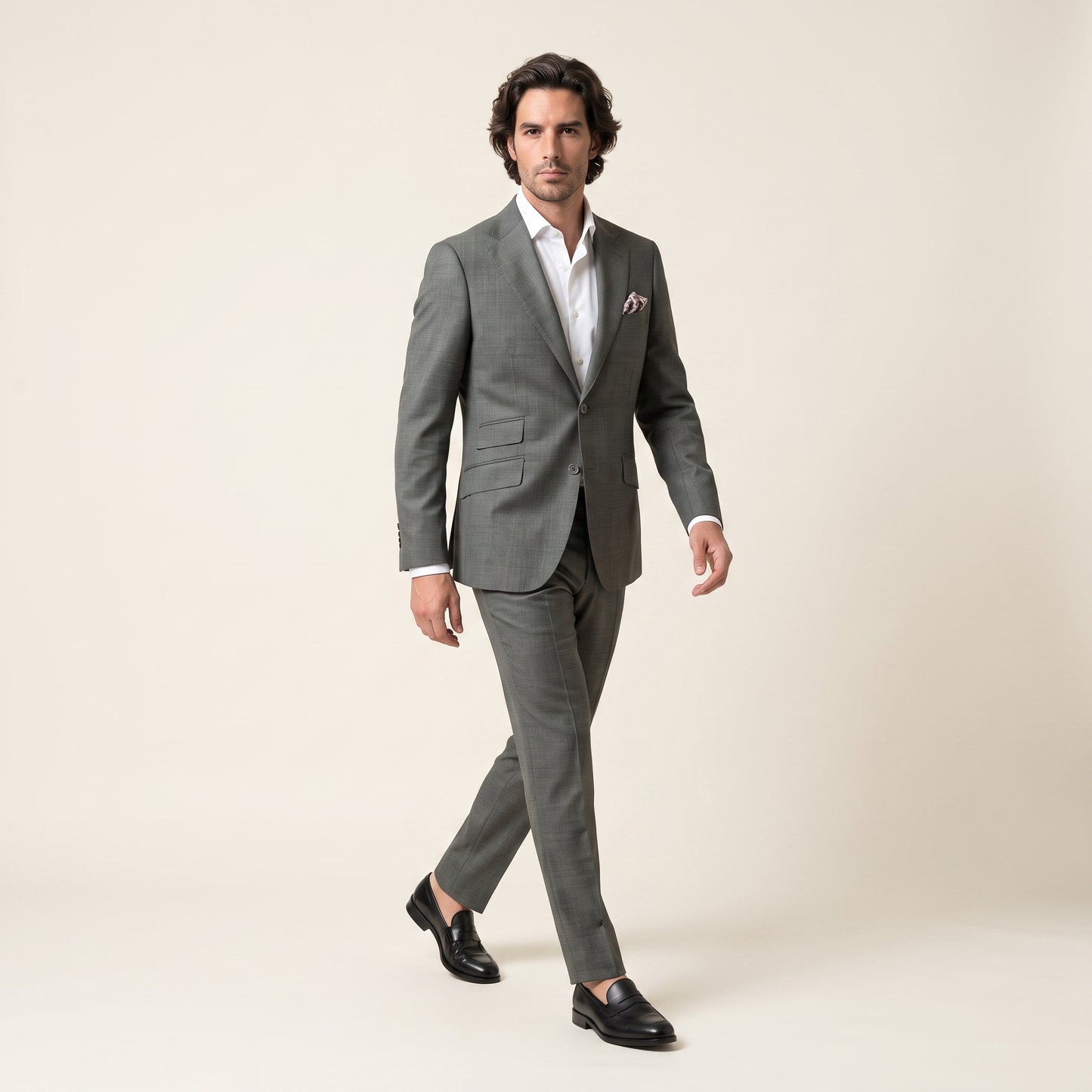 Notch Lapel, Grey, 2 pcs Suit, Pure Wool, Fratelli Tallia di Delfino