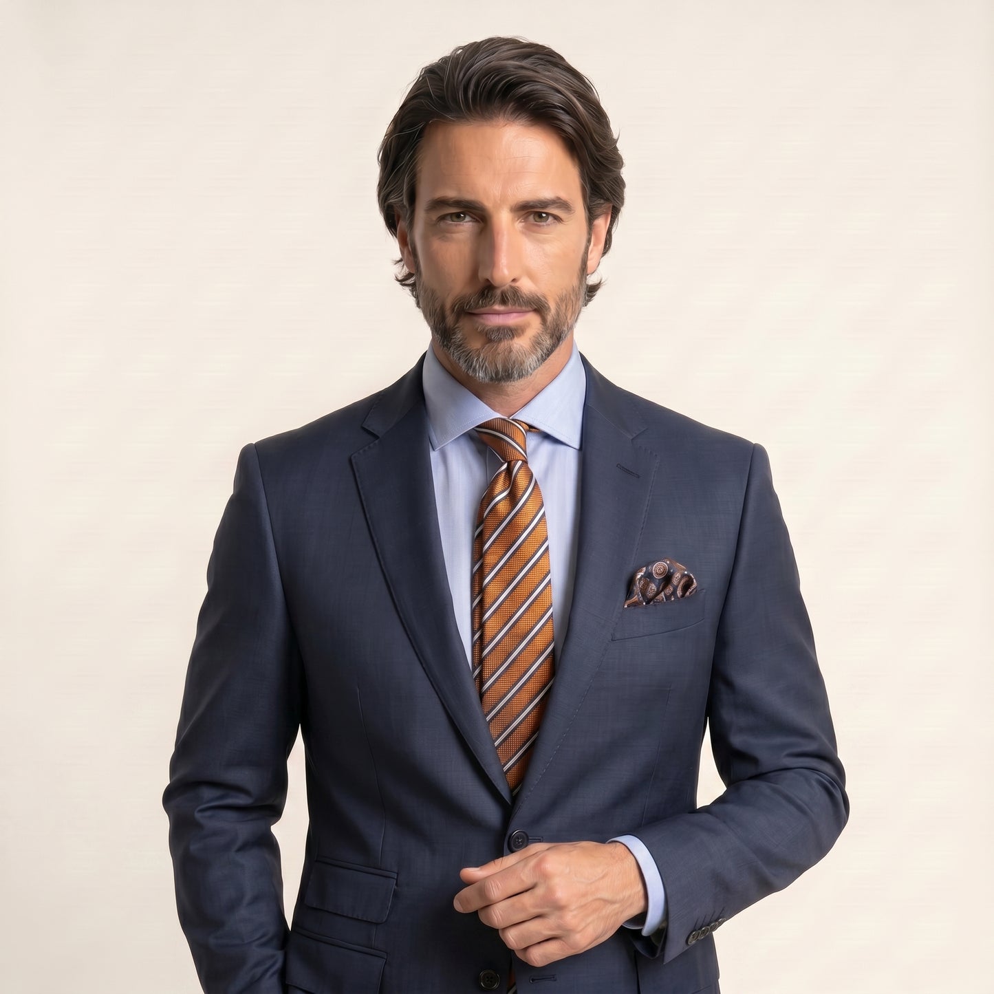 Notch lapel, Navy Suit, Vitale Barberis Super 110'S