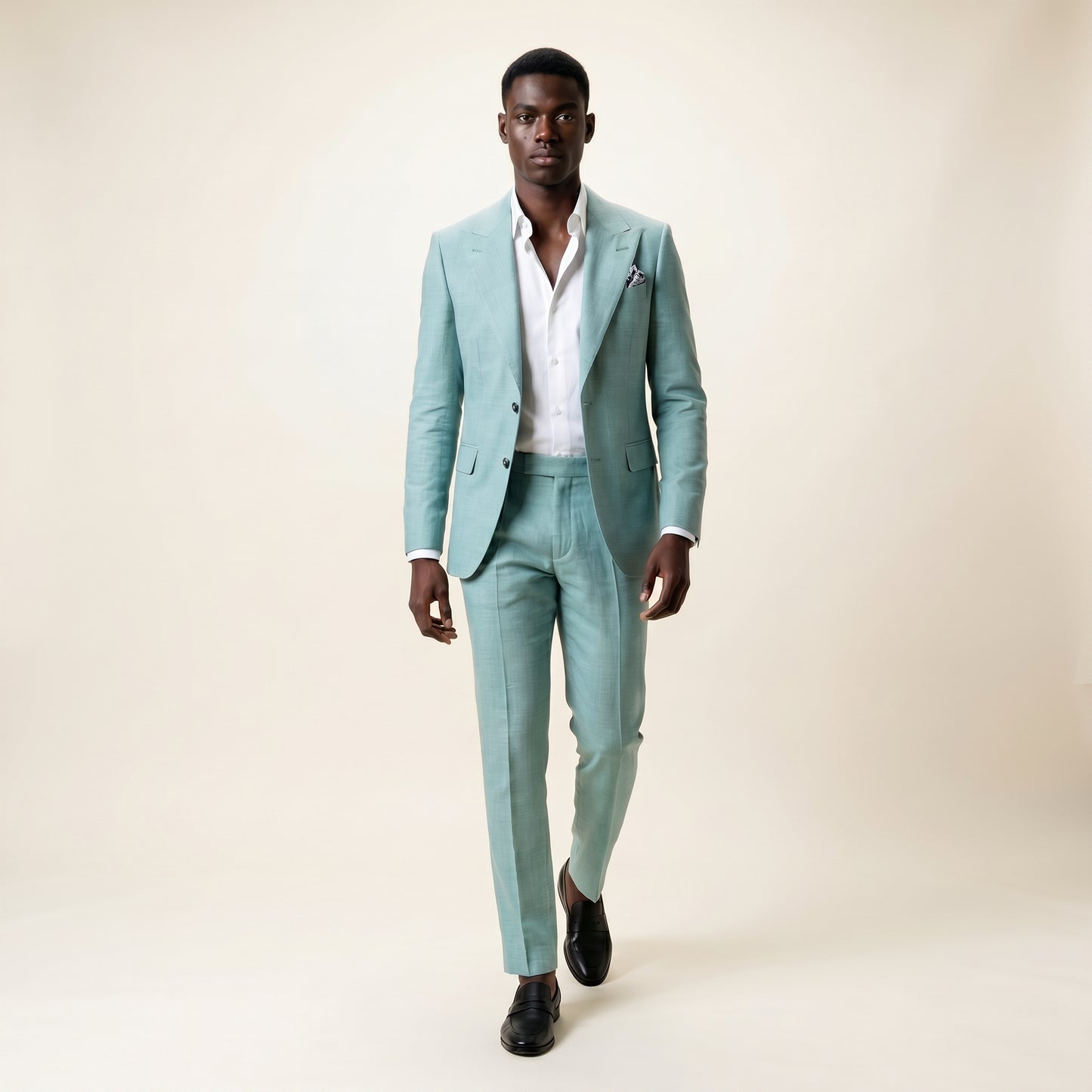 Peak Lapel, 2 pcs suit, Pastel Blue, Pure Wool, Vitale Barberis