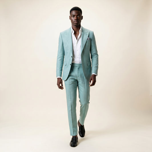 Peak Lapel, 2 pcs suit, Pastel Blue, Pure Wool, Vitale Barberis