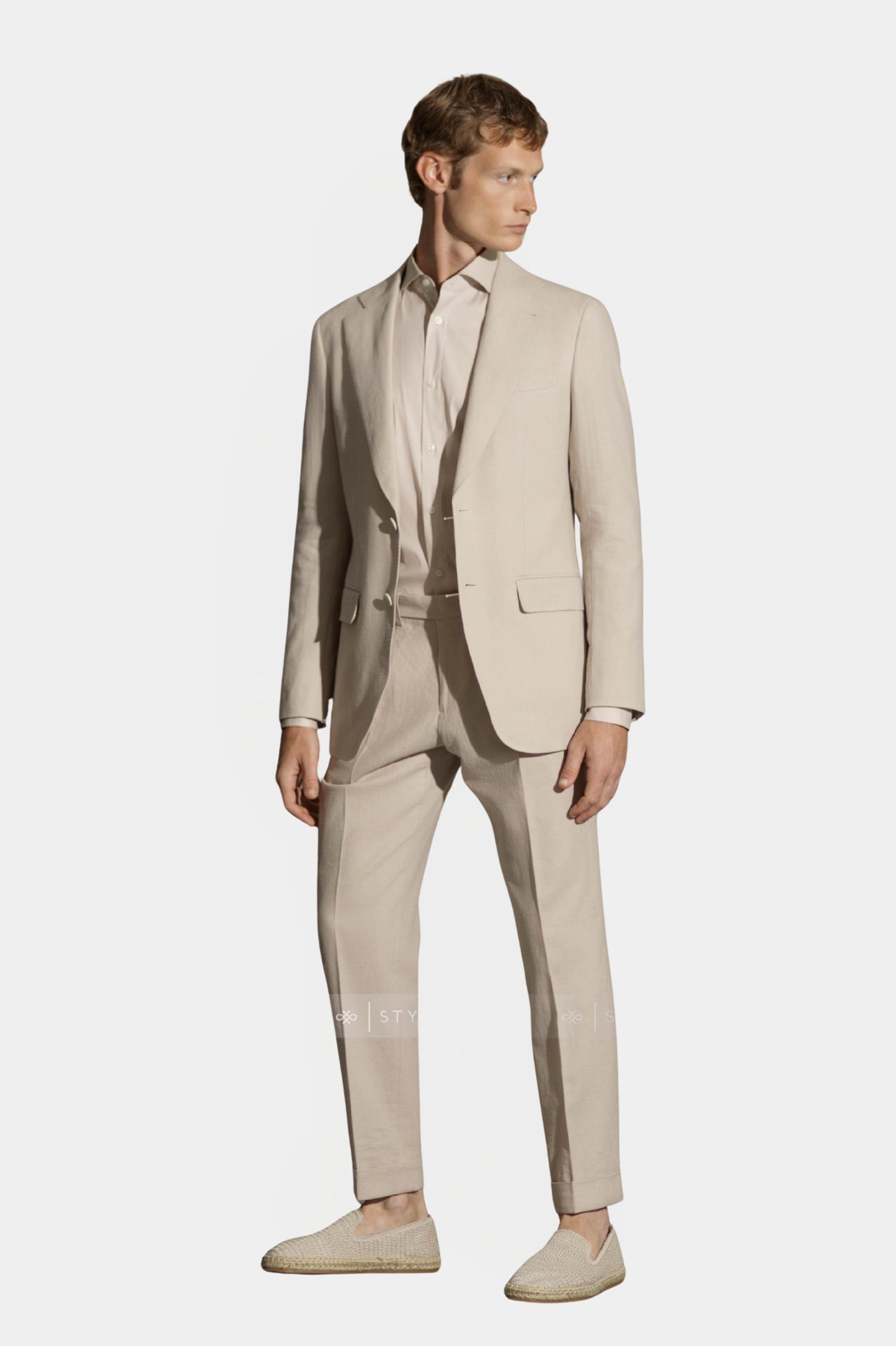 Notch Lapel, Beige, Expedition Suit, Stylbiella