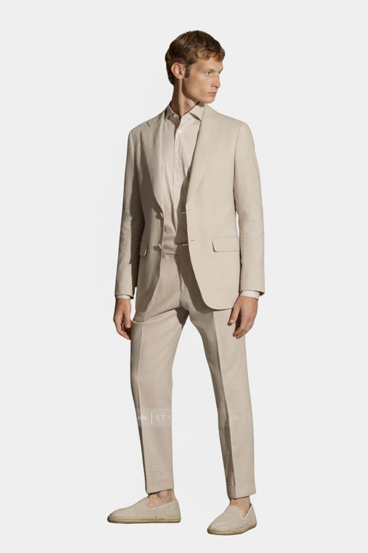 Notch Lapel, Beige, Expedition Suit, Stylbiella