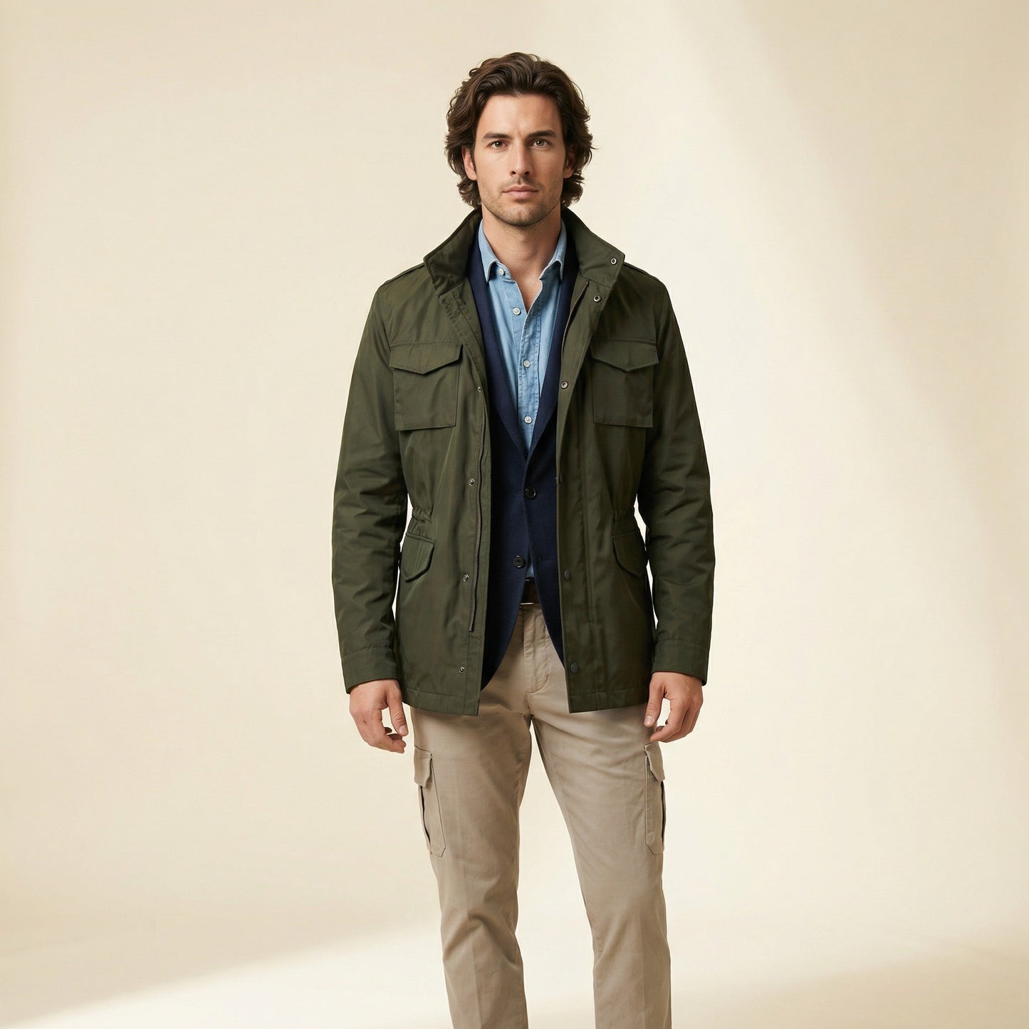 Field Jacket, Khaki, Tec Fabric, Olmetex Italy