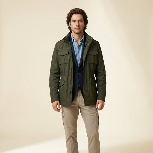 Field Jacket, Khaki, Tec Fabric, Olmetex Italy