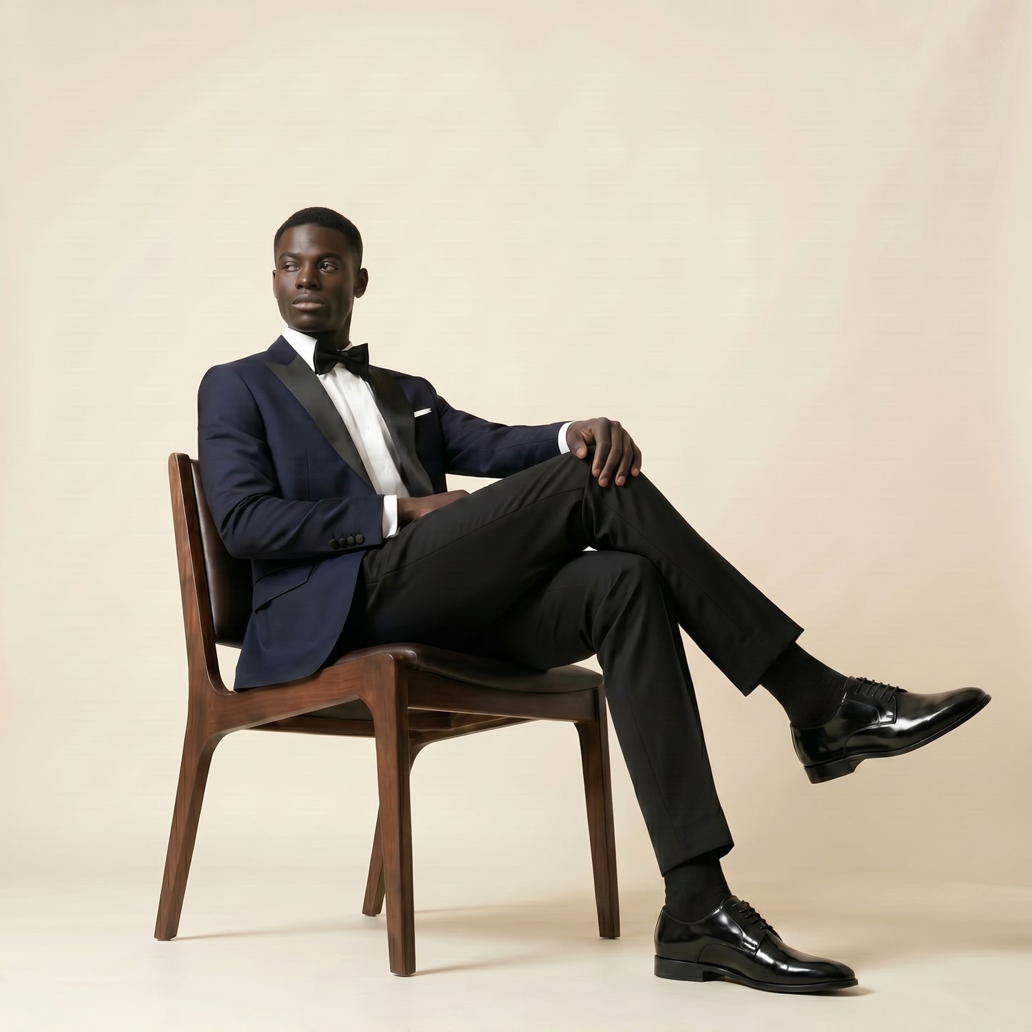 Notch Satin Lapel, Navy, Dinner Jacket Tuxedo, Wool & Mohair, Zignone