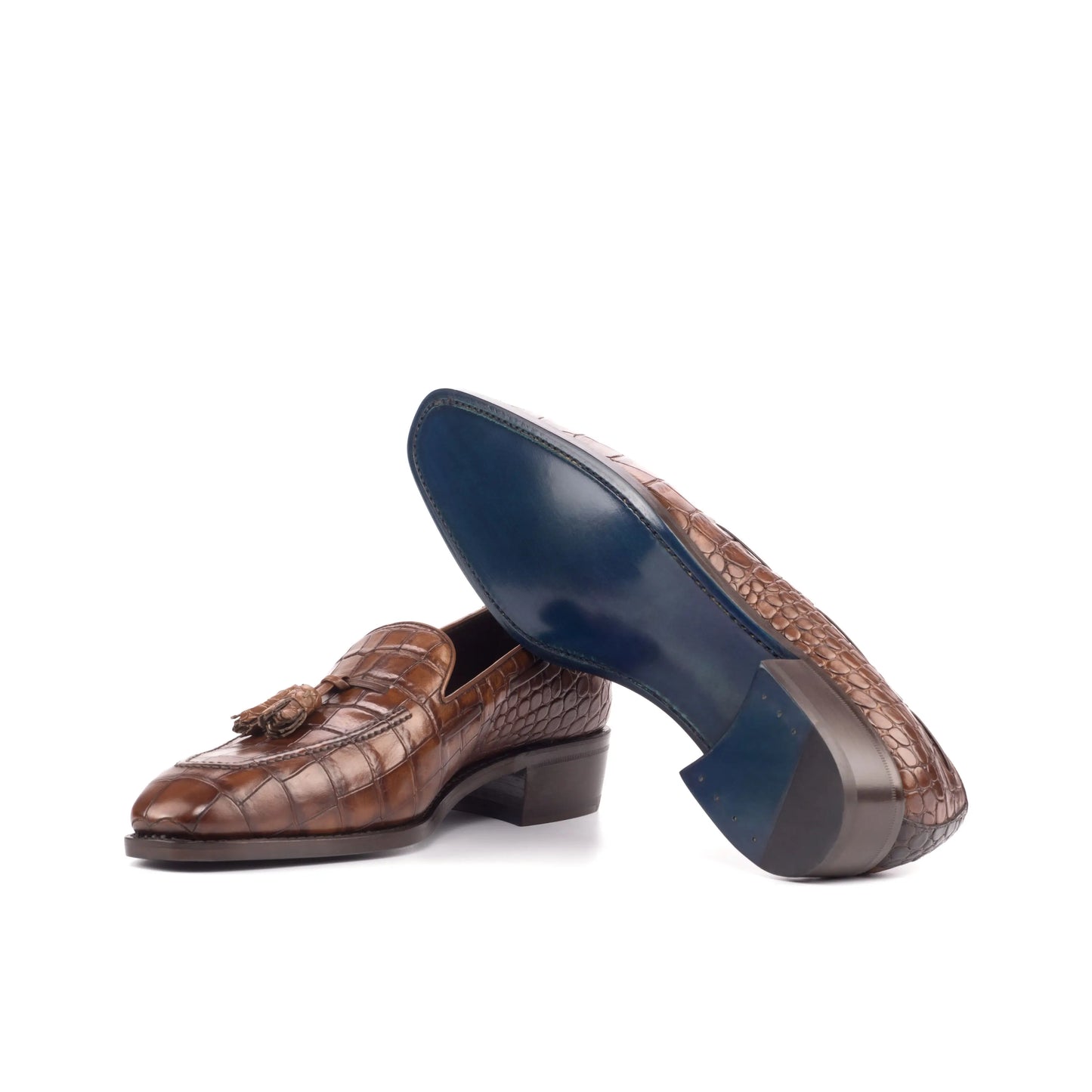 Leather Croc-Effect Loafer Belgravia │ Brown & Tassels