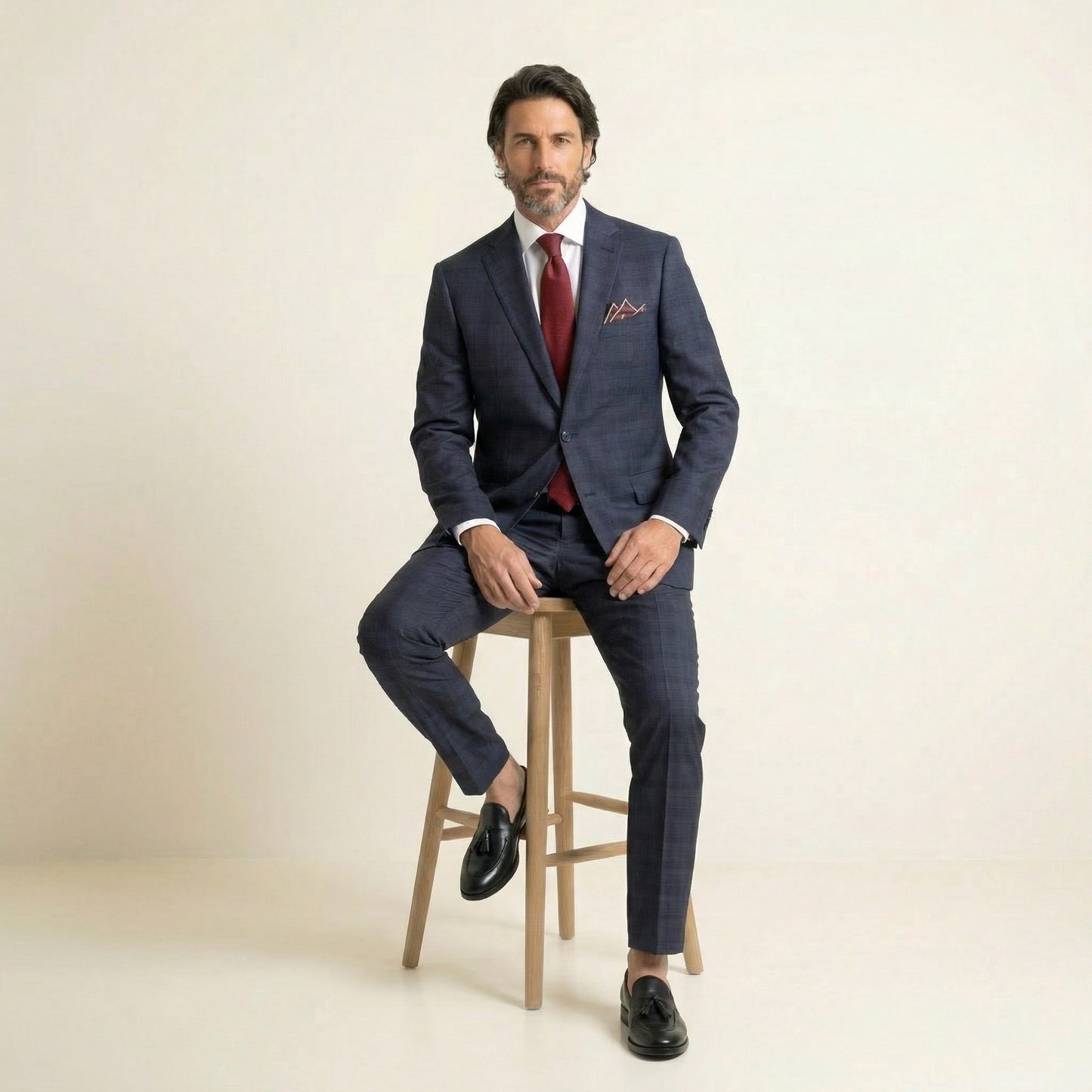 Notch Lapel, 2 pcs Suit, Navy, Pure Wool, 100% Super 170's, Loro Piana