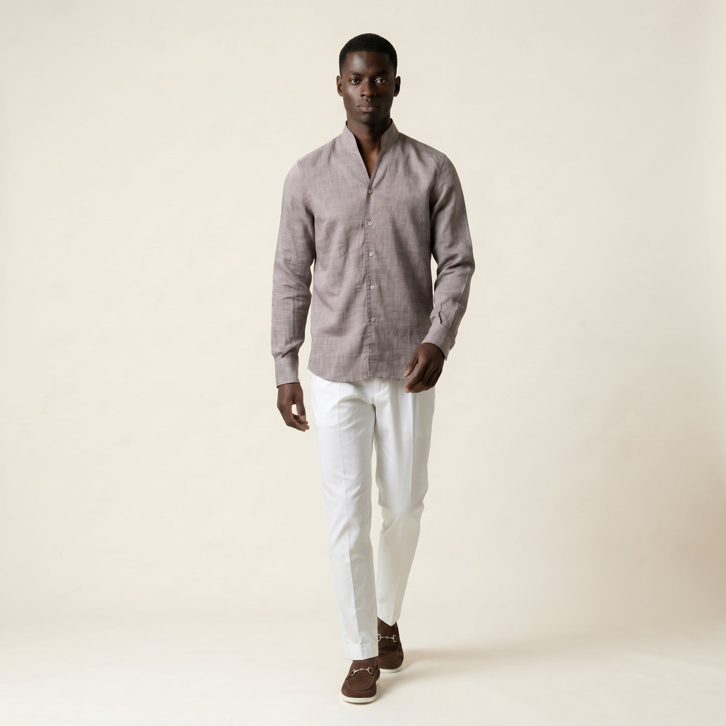 Shirt, Brown, Pure Linen