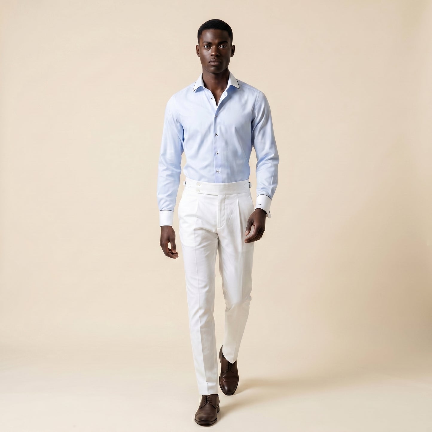 Shirt, Light Blue Twill, Pure Cotton