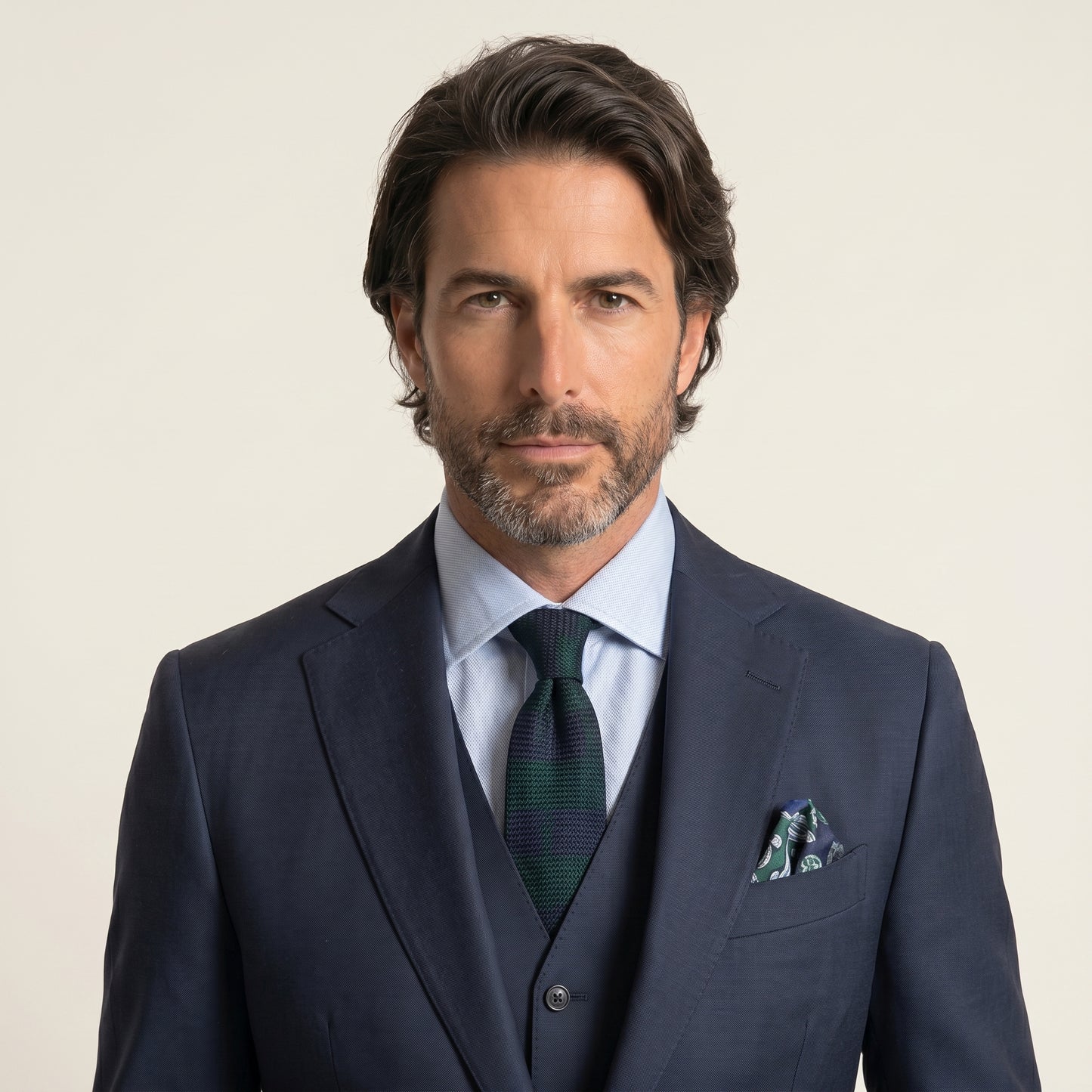 Notch Lapel, Navy Suit 2pcs, Super 130'S Fratelli Tallia di Delfino