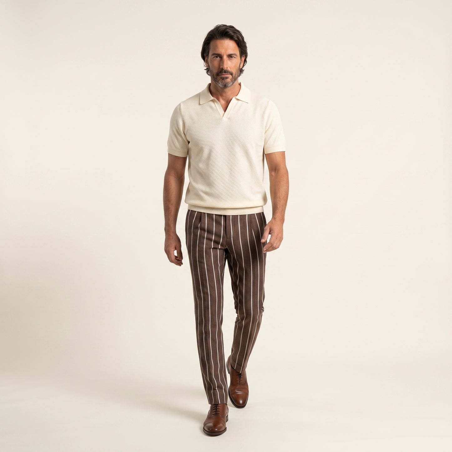 Buttonless Polo Cotton Crepe │ Vanilla