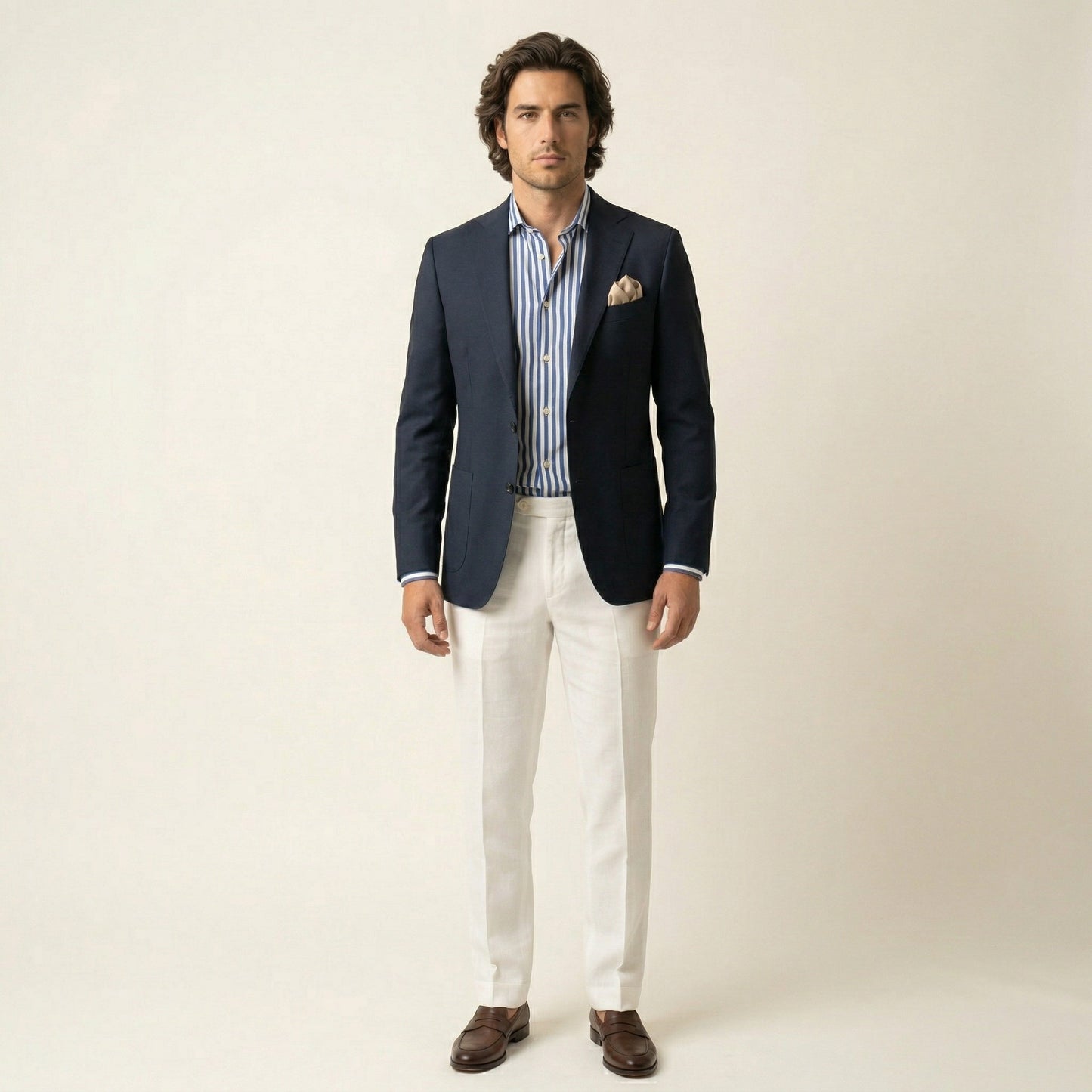 Notch Lapel, Navy, Vitale Barberis, Jacket Only