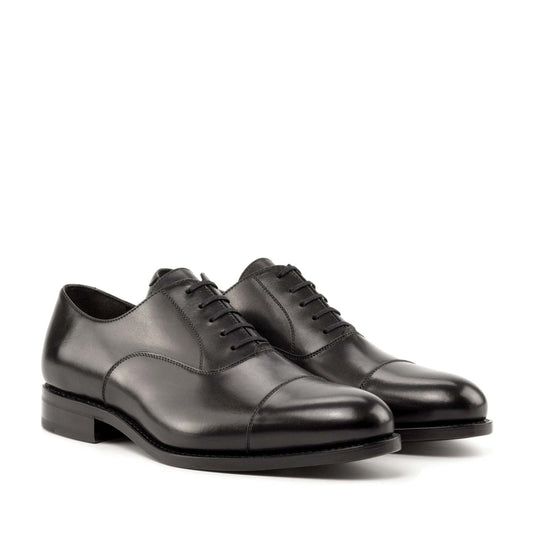 Leather Oxford Zurigo │ Black - Burgundy Soles