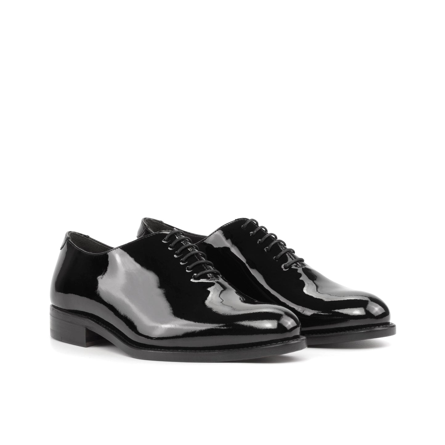 Leather Whole Cut Zurigo │ Patent Black  - Red Soles