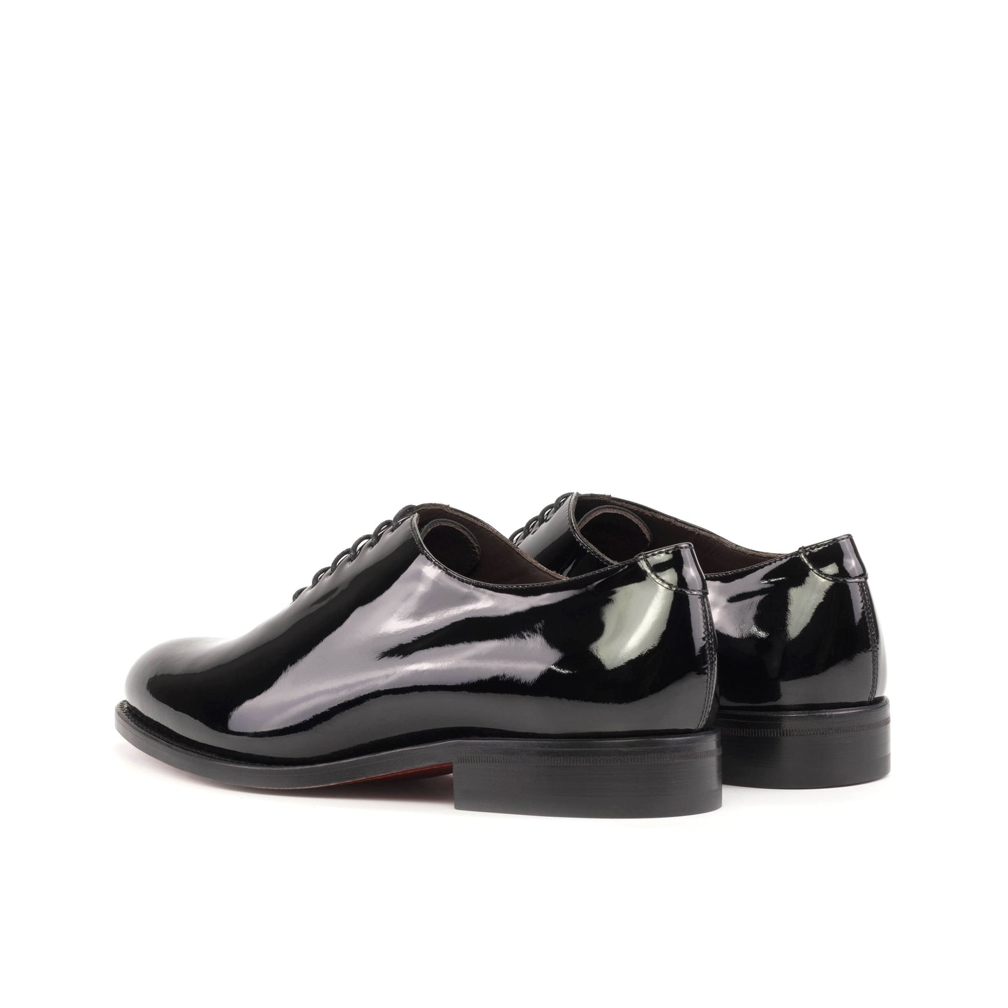 Leather Whole Cut Zurigo │ Patent Black  - Red Soles