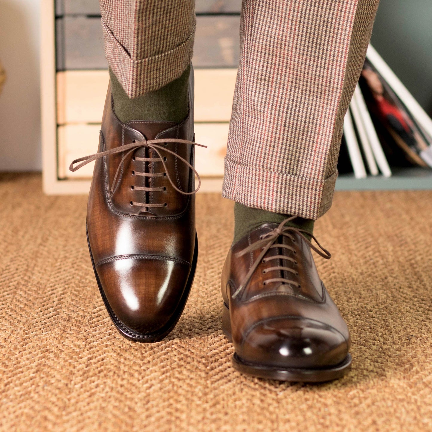 Leather Oxford Zurigo │ Brown Papiro Patina