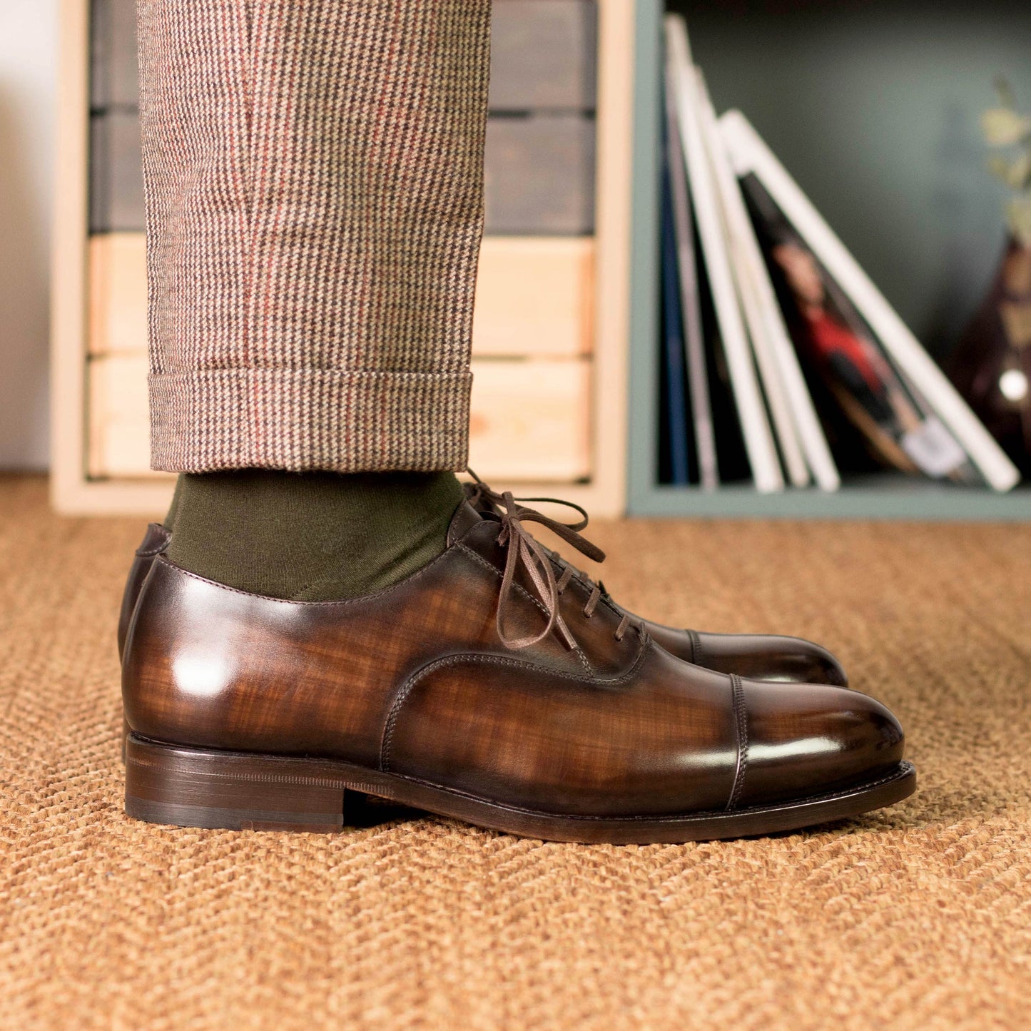 Leather Oxford Zurigo │ Brown Papiro Patina