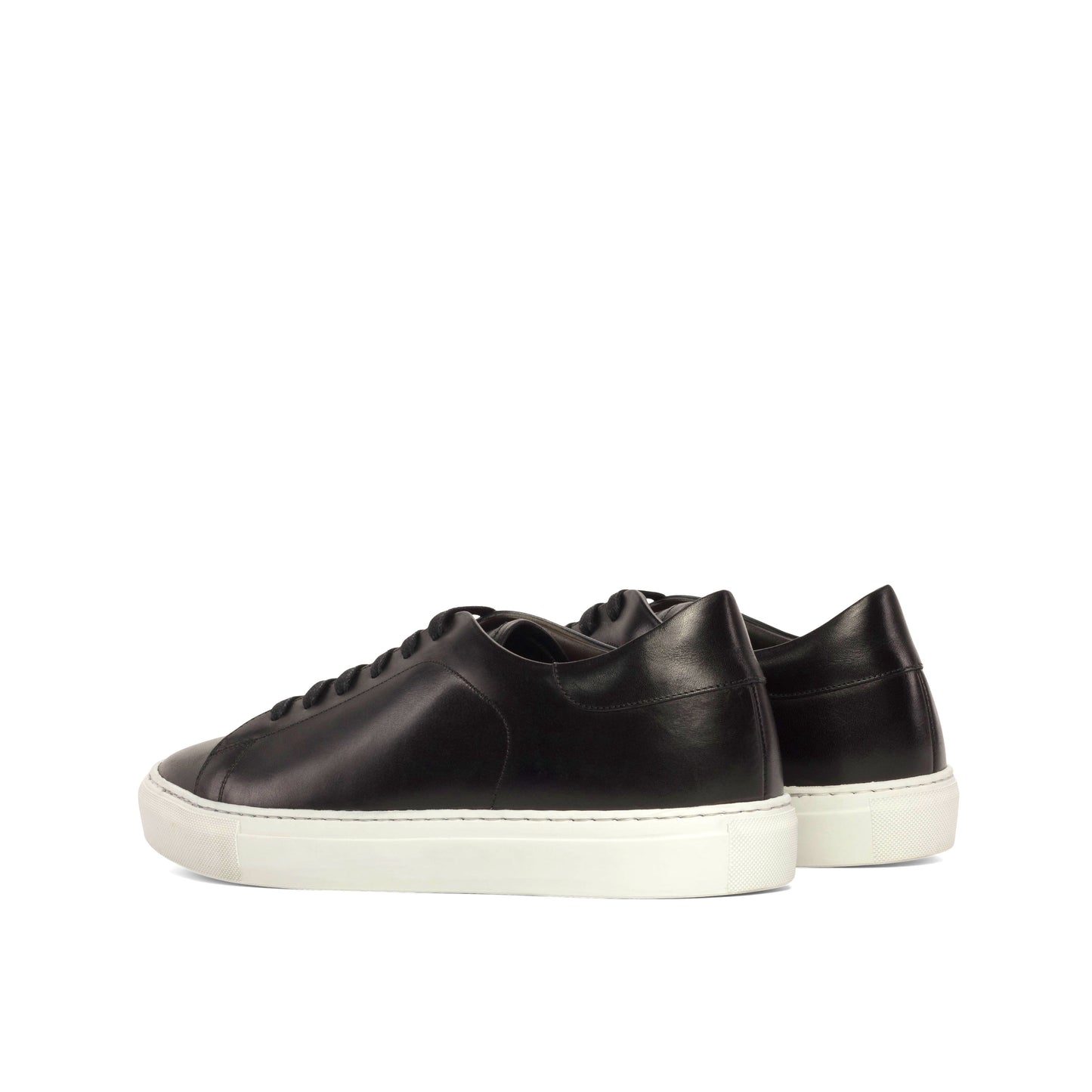 Leather Trainer │ Black Painted Calf - White Sole