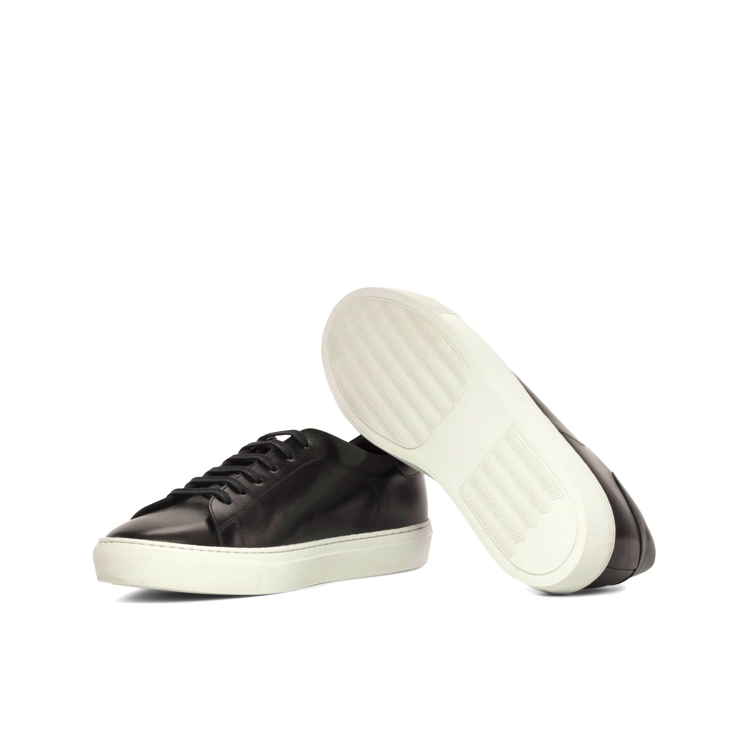 Leather Trainer │ Black Painted Calf - White Sole