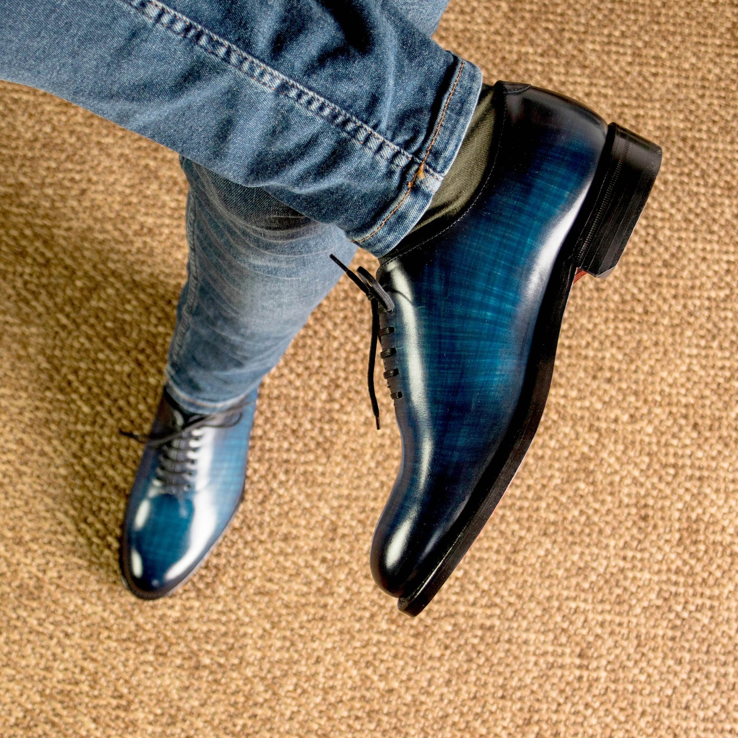 Leather Whole Cut Zurigo │ Blue Patina
