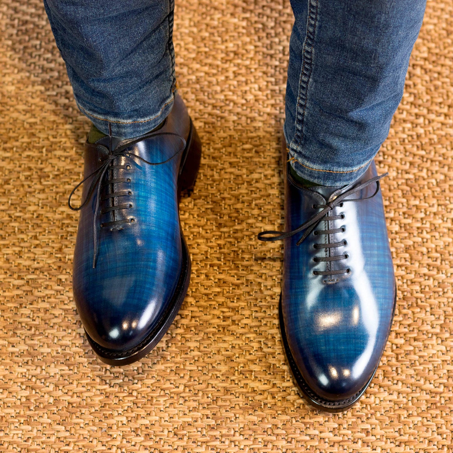 Leather Whole Cut Zurigo │ Blue Patina
