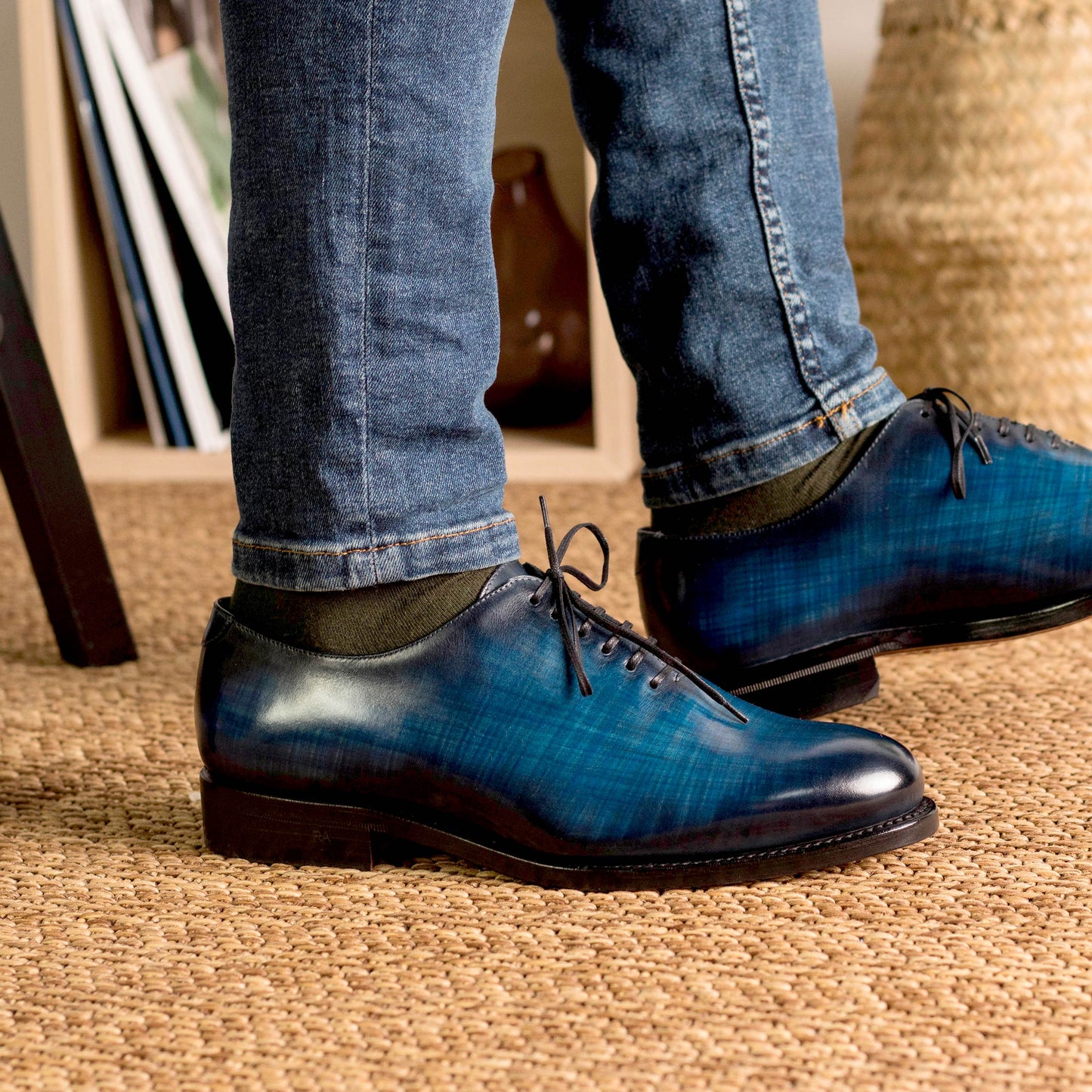 Leather Whole Cut Zurigo │ Blue Patina