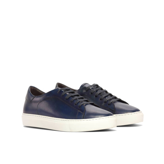 Leather Trainer │ Navy Painted Calf