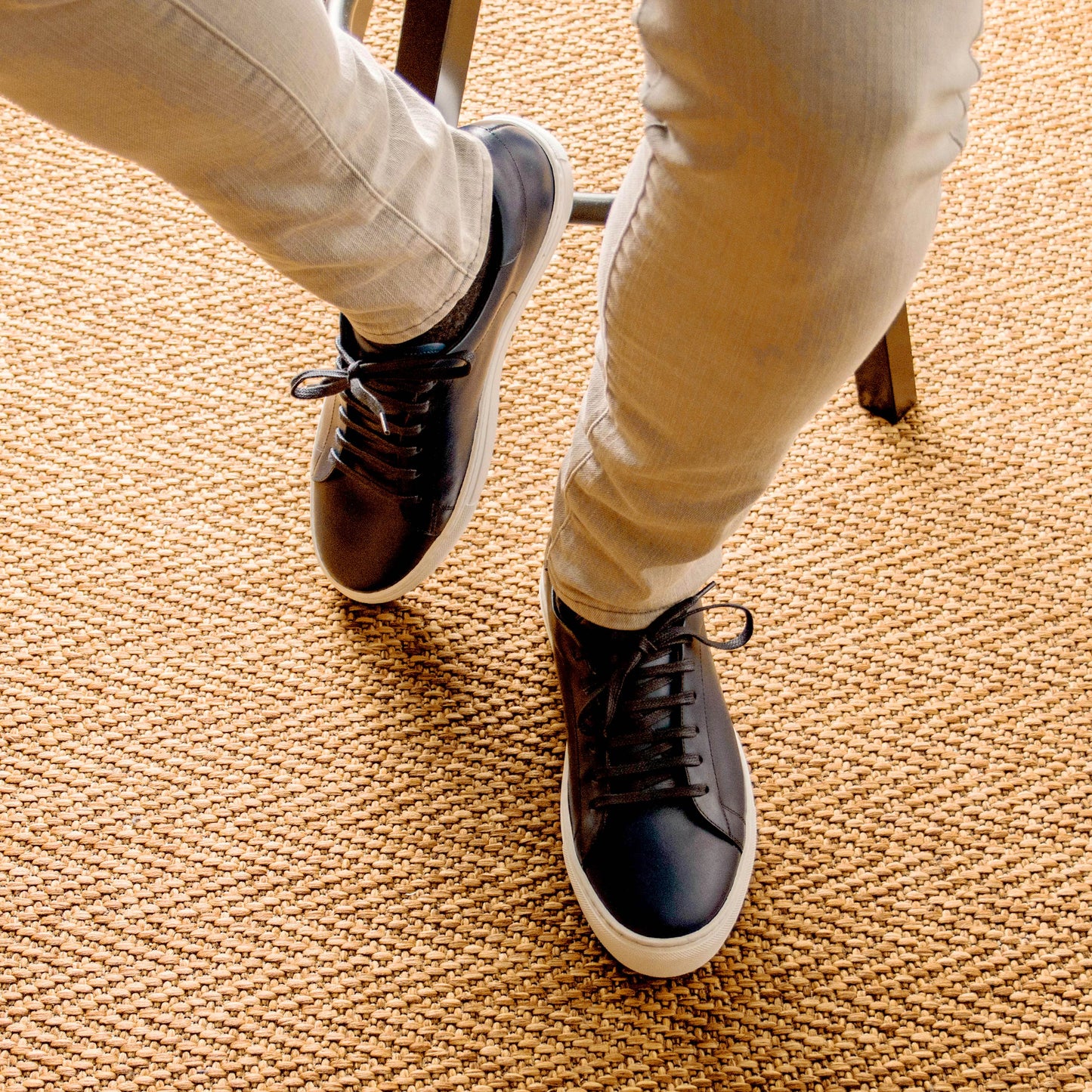 Leather Trainer │ Navy Painted Calf