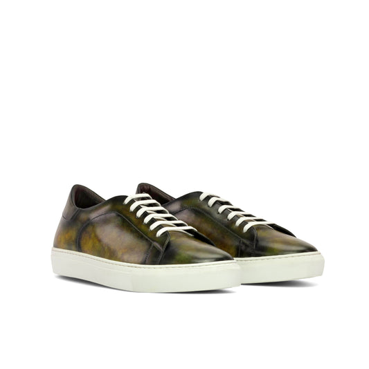 Leather Trainer │ Green Marble Patina