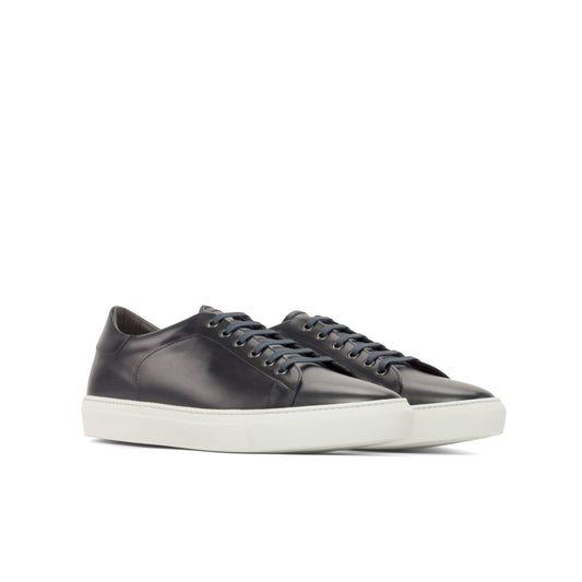 Leather Trainer │ Navy White Rubber Sole
