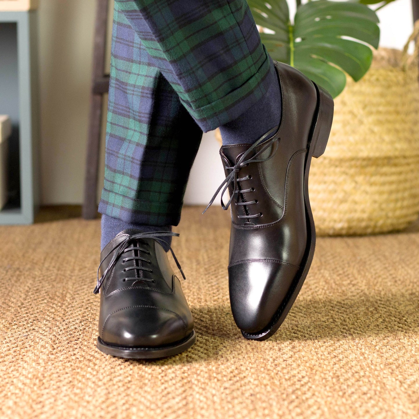 Leather Oxford Savile │ Black - Gognac Soles