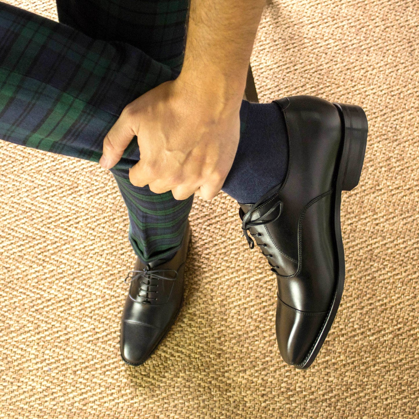 Leather Oxford Savile │ Black - Gognac Soles