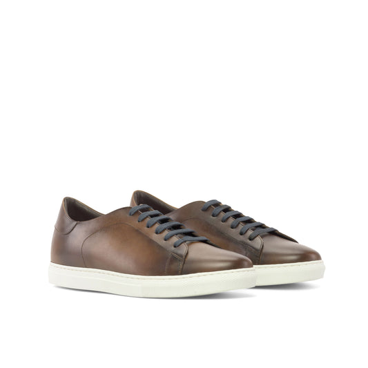 Leather Trainer │ Med Brown Painted Calf
