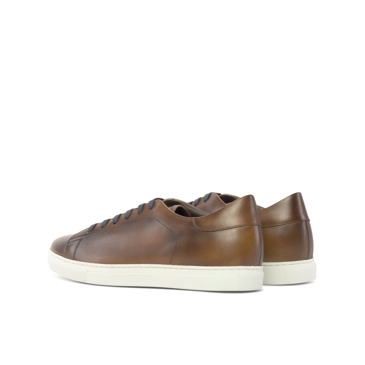 Leather Trainer │ Med Brown Painted Calf